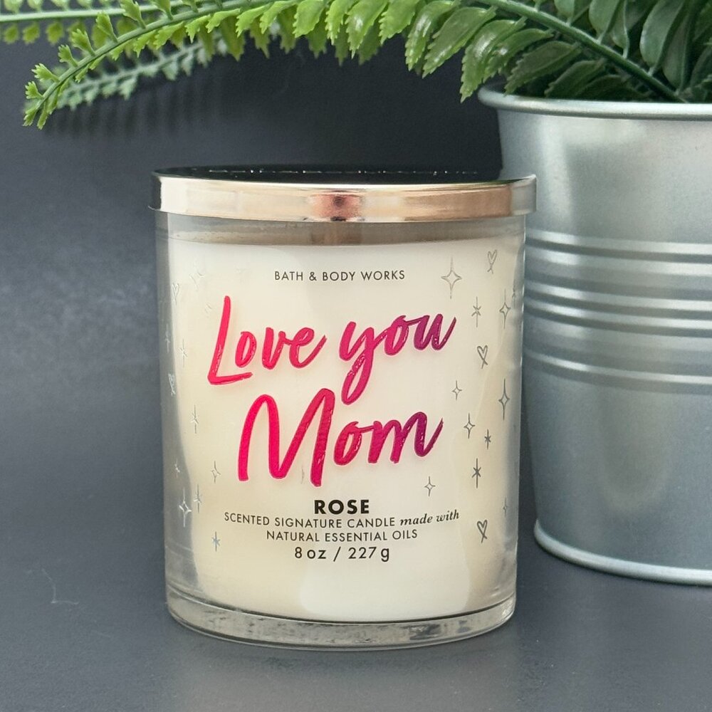 BBW Love You Mom Rose Bath & Body Works Single Wick Candle